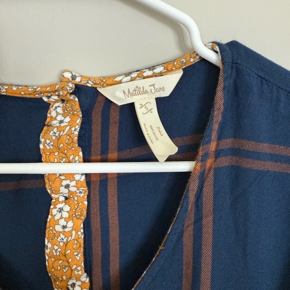 Matilda Jane Navy and Orange Plaid Dress - Picture 2 of 4